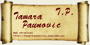Tamara Paunović vizit kartica